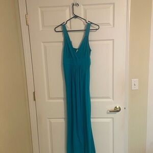 Faded Glory Blue Sleeveless V-Neck Maxi Gown